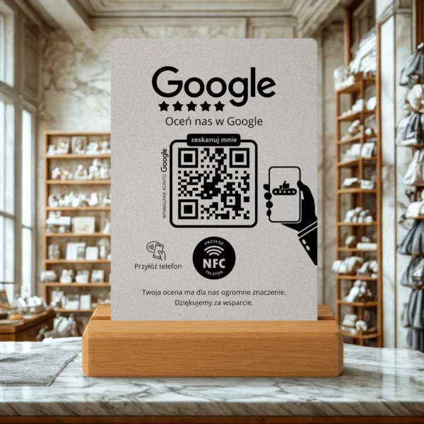 Prezenter opinii Google – stalowy stojak QR & NFC - obrazek 6