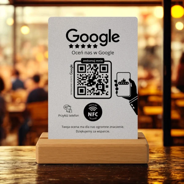 Prezenter opinii Google – stalowy stojak QR & NFC - obrazek 5