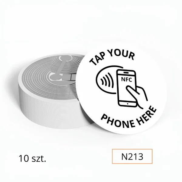 Tag NFC do opinii Google 10 szt. – Tap your phone here – NTAG213