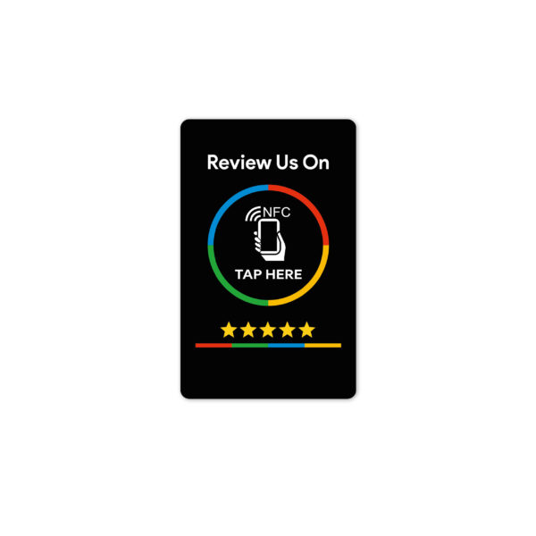 Czarna karta NFC Review us on Google – zbliż telefon, aby ocenić firmę