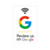 Biała karta NFC z logiem Google i napisem „Review us on Google”