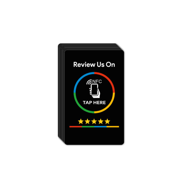 Zestaw 10 czarnych kart NFC Review us on Google – tabliczki do opinii Google