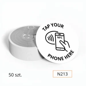 Tag NFC do opinii Google 50 szt. – Tap your phone here – NTAG213