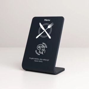 Prezenter NFC do menu – ujęcie z prawej strony, perspektywa