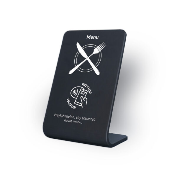 Prezenter NFC do menu – perspektywa 3/4, ujęcie produktowe