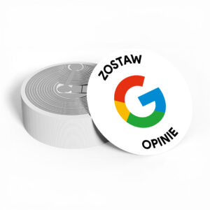 :Tag NFC „Zostaw opinię” – naklejka na rolce z widoczną anteną
