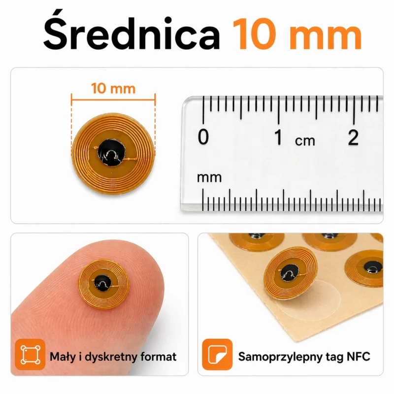 Tag NFC NTAG215 o średnicy 10 mm