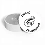 Biała naklejka NFC Zapłać zbliżeniowo NTAG215 25 mm