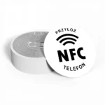 Biała naklejka NFC Przyłóż telefon NTAG215 25 mm