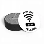 Biała naklejka NFC WiFi Przyłóż telefon antymetal 25 mm
