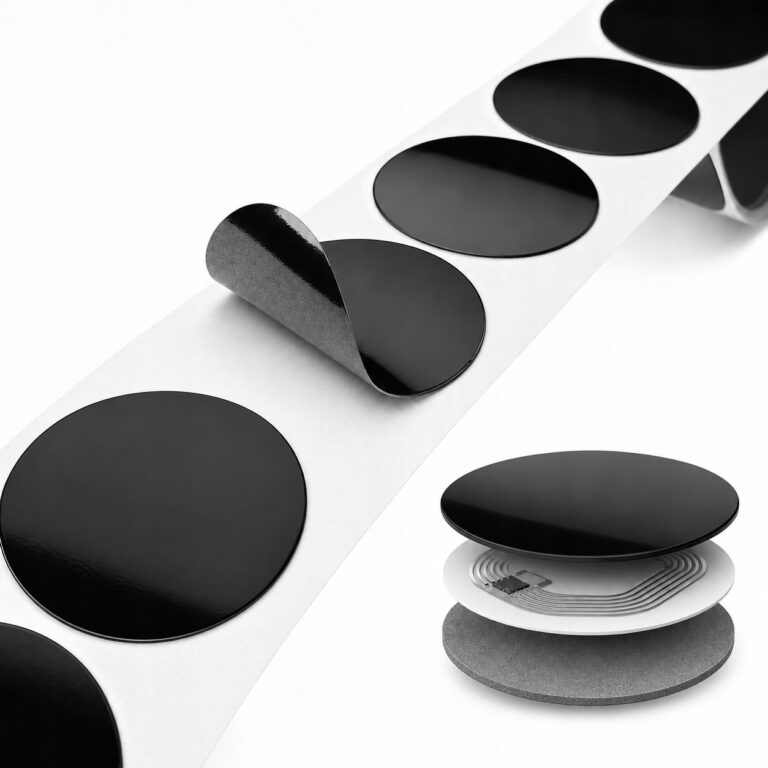 Naklejka NFC NTAG215 antymetal czarna Ø25 mm