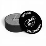 Czarna naklejka NFC Zapłać zbliżeniowo antymetal NTAG215 25 mm