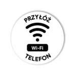 Biała naklejka NFC WiFi „Przyłóż telefon” NTAG215 25 mm