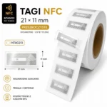 Naklejka NFC NTAG213 prostokątna 21 × 11 mm – grafika informacyjna