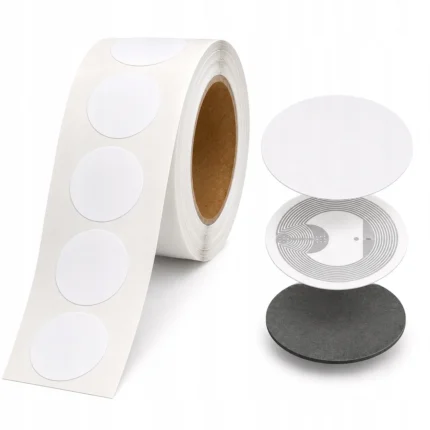 Zestaw białych naklejek Tag NFC NTAG215 antymetal 25 mm
