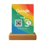 Stojak Stand NFC QR Google Review us on Google angielski A6