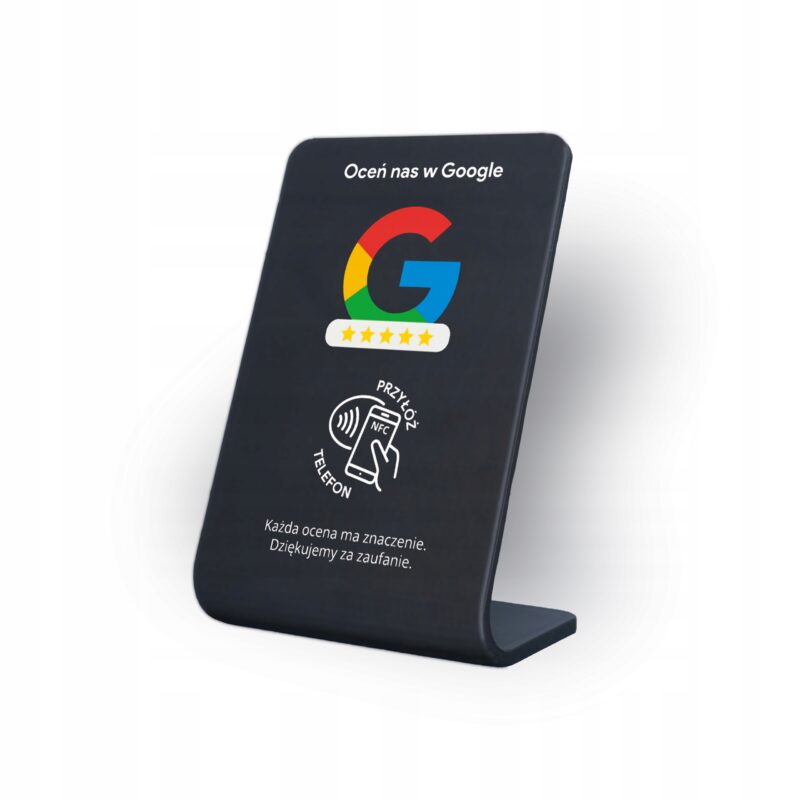 Stojak NFC Google Opinie nachylony pod kątem 70 stopni