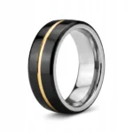 Pierścionek NFC NTAG216 Smart Ring czarny złoty 18–22 mm