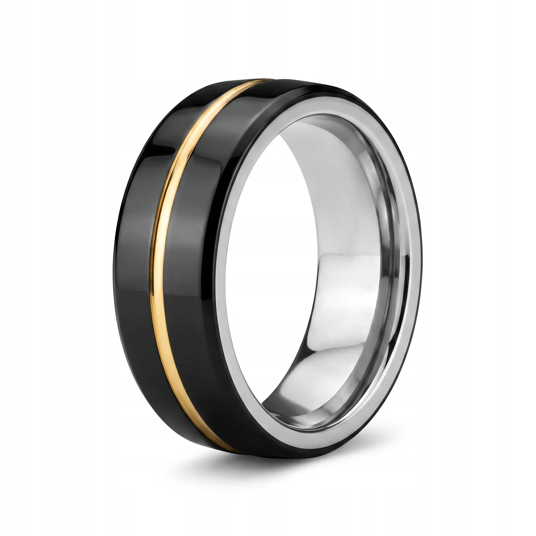 541ef4c5486bb56cbf8c40a6a75e_11zon Pierścionek NFC NTAG216 Smart Ring czarny złoty 18–22 mm