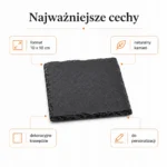 Podkładka łupkowa 10 × 10 cm – najważniejsze cechy produktu