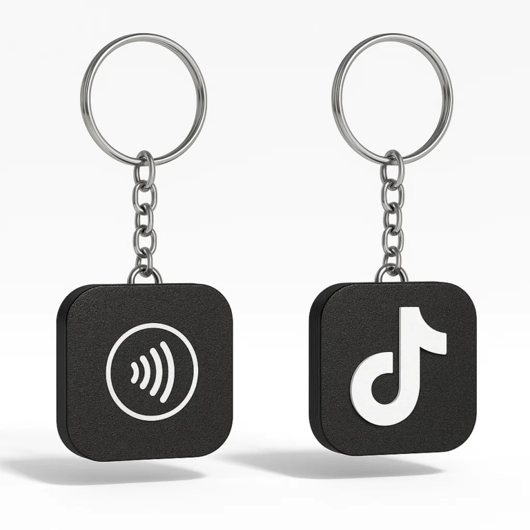 Czarny brelok NFC ze znakiem TikTok