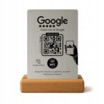 Stojak Stand NFC QR Google Opinie zbieranie opinii szary