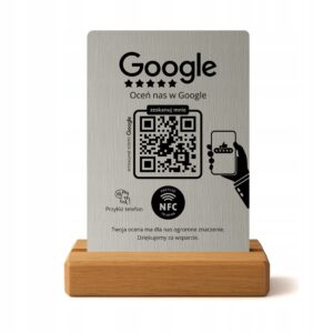 NFC QR Google Stand - Gray - Review Collection