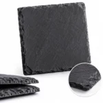Close-up of the surface and irregular edges of a slate washer