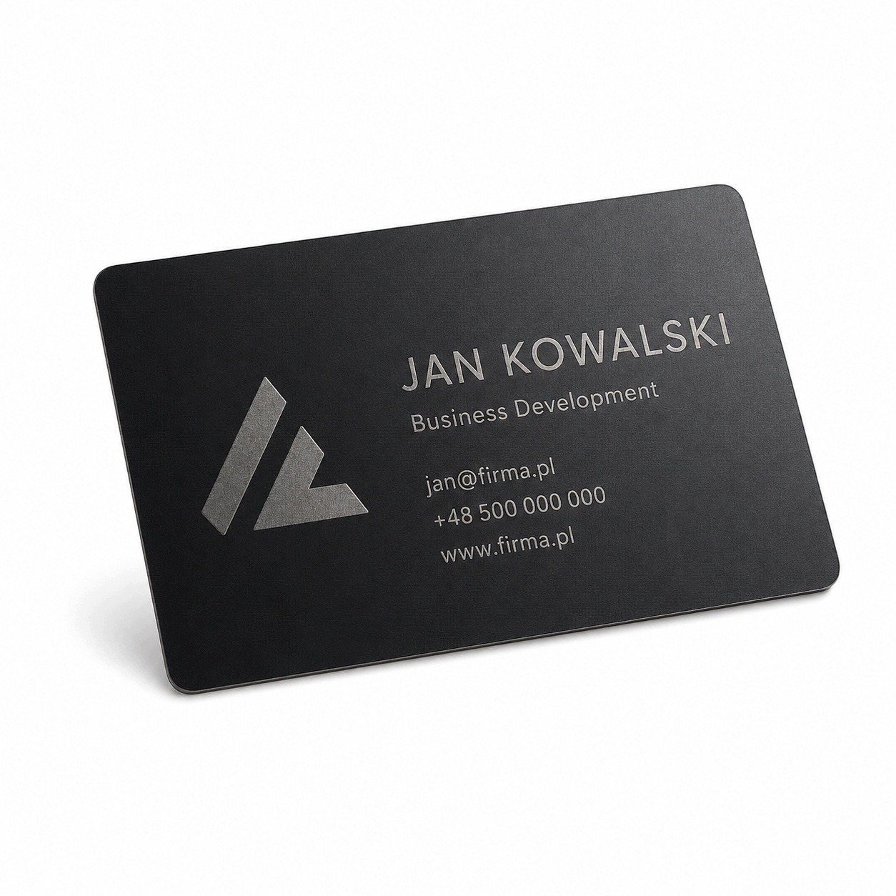 163796bf8591814f3d30bdb7a56f59a7.jpg Metalowa wizytówka NFC z laserowo grawerowanym logo