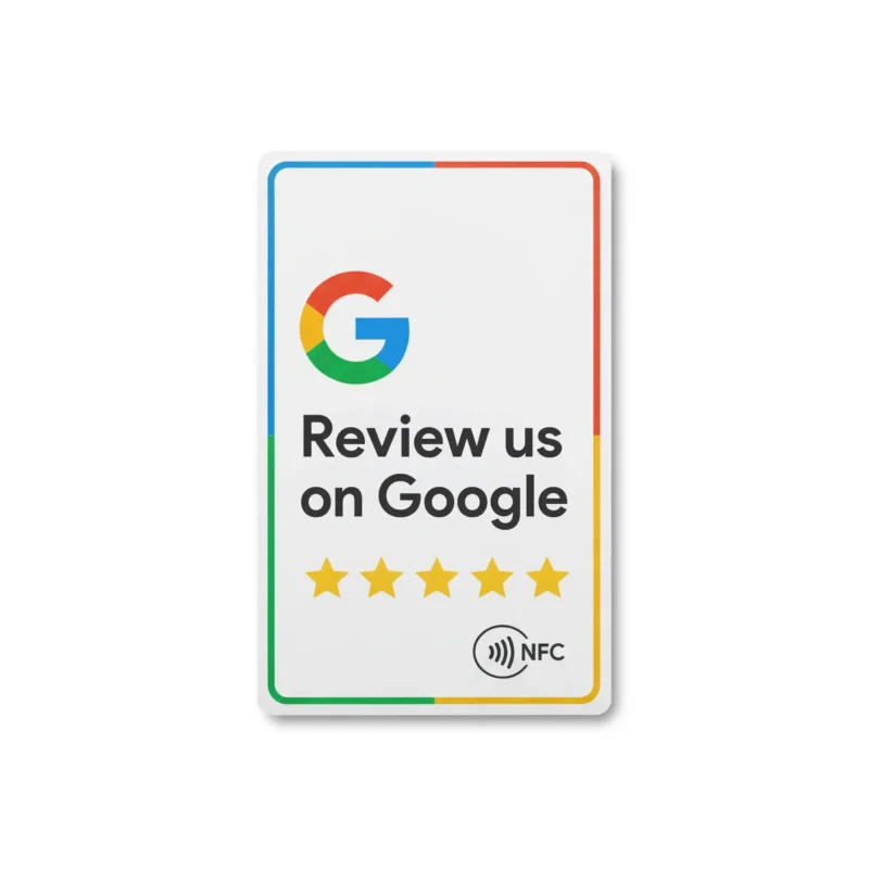 Biała karta NFC Review us on Google do opinii Google
