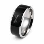Czarny pierścionek NFC Smart Ring, rozmiar 7 (17,3 mm)