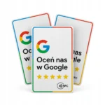 Zestaw białych kart NFC do opinii Google