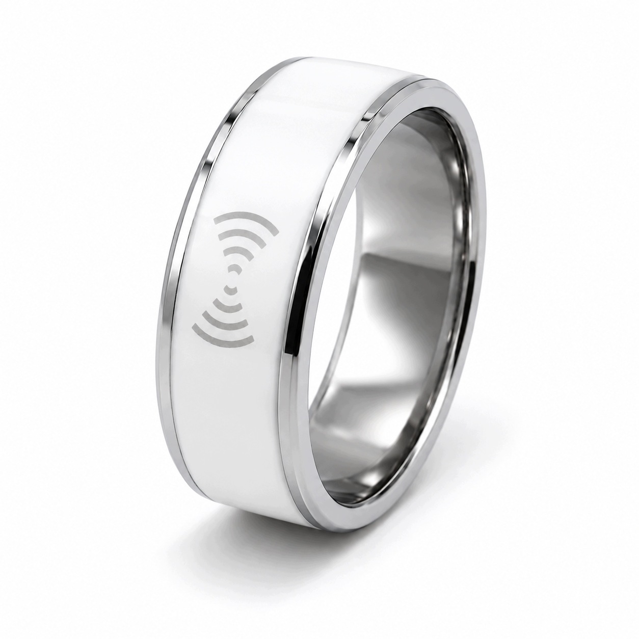fe4d27c1fb00ba12e8fffd4542670e36.jpg Biały pierścionek NFC Smart Ring, rozmiar 7 (17,3 mm)