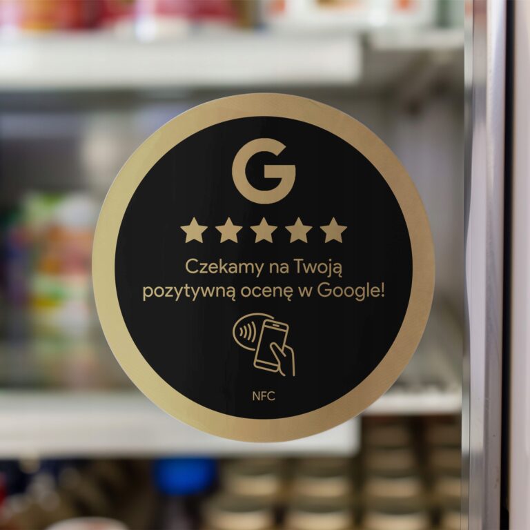 Black-gold round NFC sticker Google Reviews Ø5.5 cm – photo 2 of 16