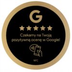 Black-gold round NFC sticker Google Reviews Ø5.5 cm