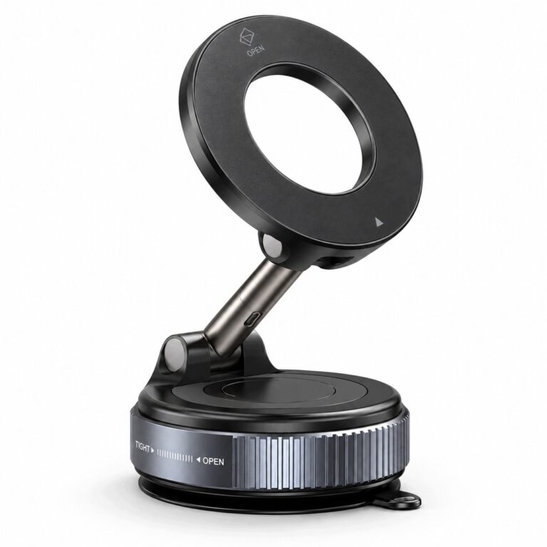 Black magnetic phone holder X68 with vacuum base